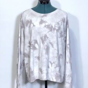 Athleta Sweatshirt Womens XL White purple gray‎ Tie Dye Pullover Lounge Crewneck